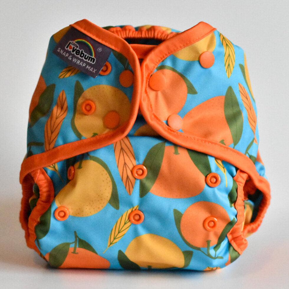 Little Lovebum Snap and Wrap Max Nappy Cover 10-40lbs-Wrap-Little Love Bum-Clementine-The Nappy Market