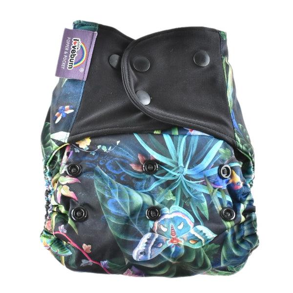 Little Lovebum Popper Pocket V3 Nappy-Pocket Nappy-Little Love Bum-Jungle Jewel-The Nappy Market