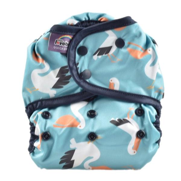 Little Lovebum Quickdry V2 All-in-One Nappy-All In One Nappy-Little Love Bum-Pelican-The Nappy Market