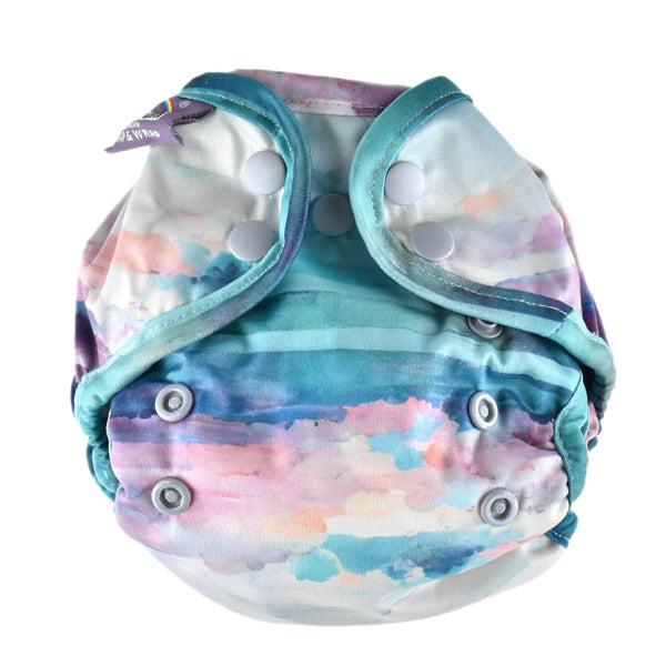 Little Lovebum - Snap and Wrap Newborn Nappy Cover-All In One Nappy-Little Love Bum-Sunset-The Nappy Market
