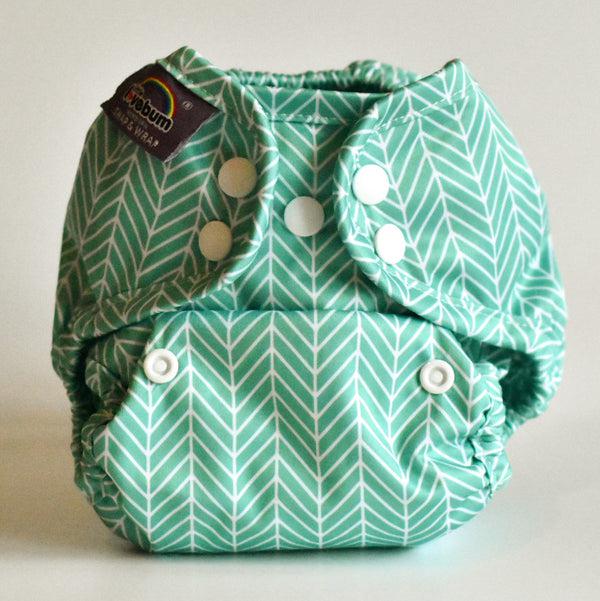 Little Lovebum - Snap and Wrap Newborn-All In One Nappy-Little Love Bum-Mint-The Nappy Market