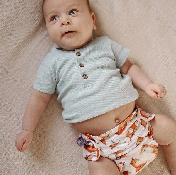 Little Lovebum - Snap and Wrap Newborn Nappy Cover-All In One Nappy-Little Love Bum-Akiho-The Nappy Market