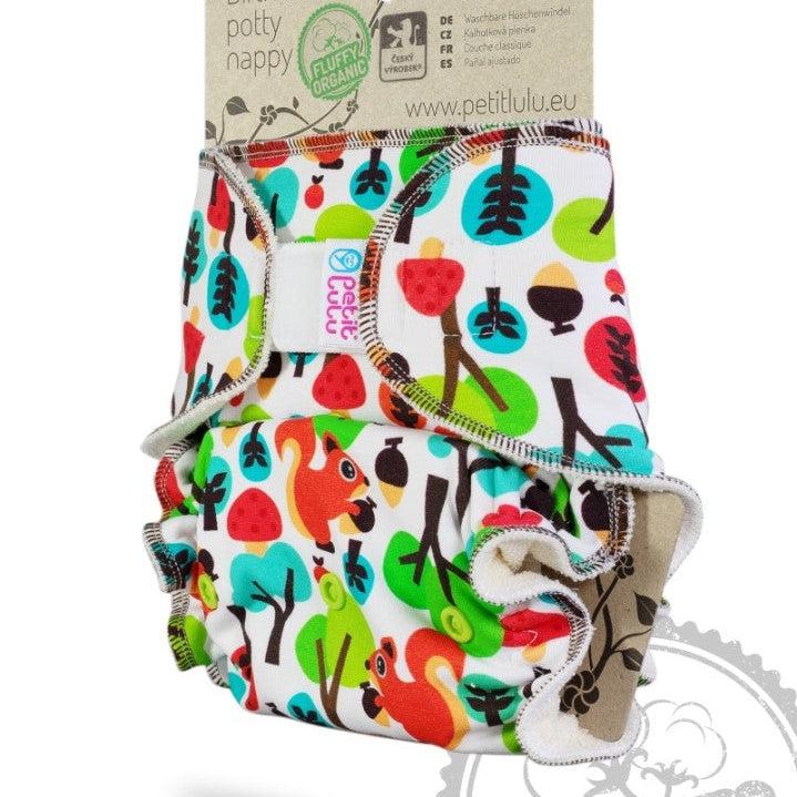 Petit Lulu Maxi Night Nappy Fluffy Organic Velcro-Fitted Nappy-Petit Lulu-Faddy Panda-The Nappy Market