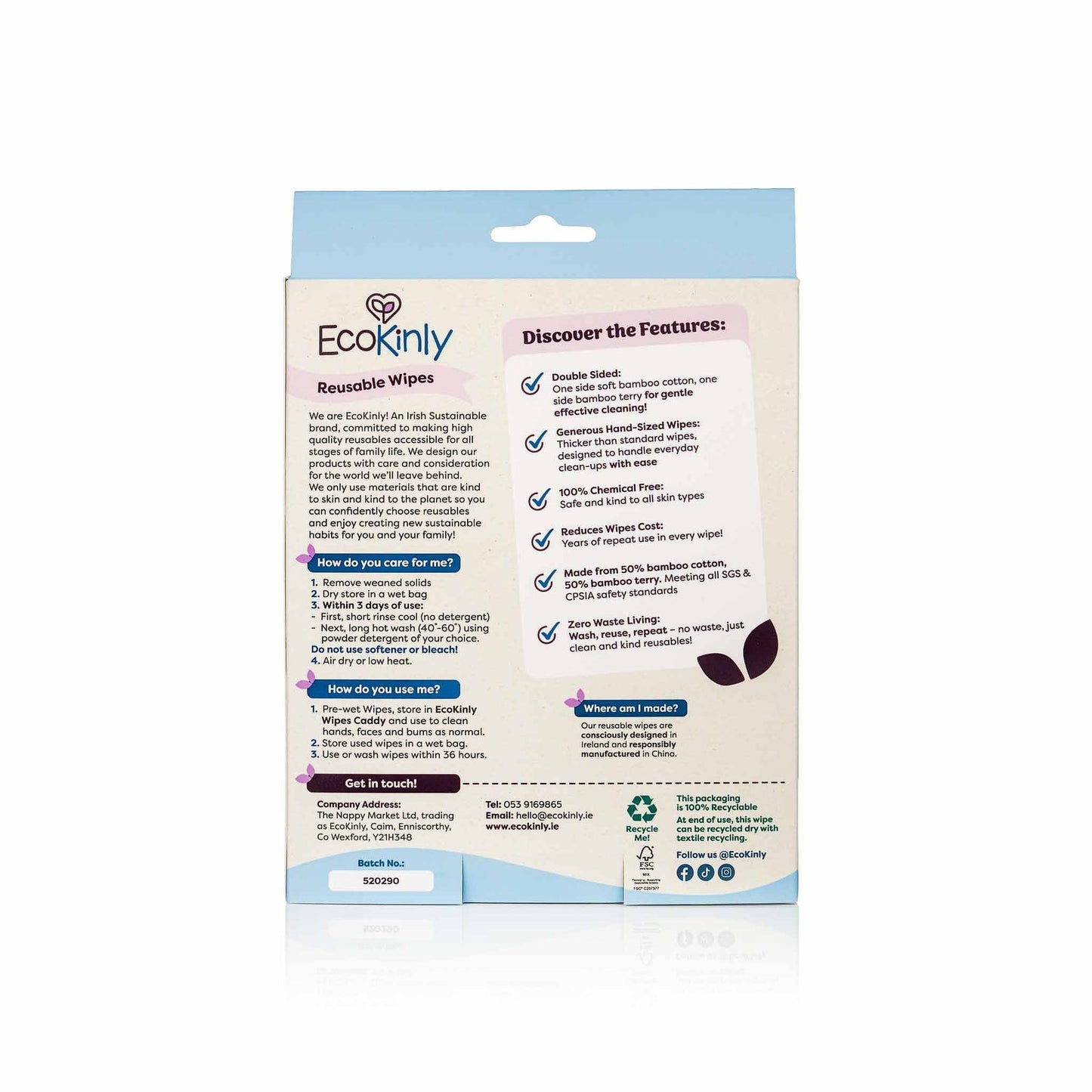 EcoKinly Reusables Wipes - 12 Pack-Accessories-Ecokinly-Sea-The Nappy Market