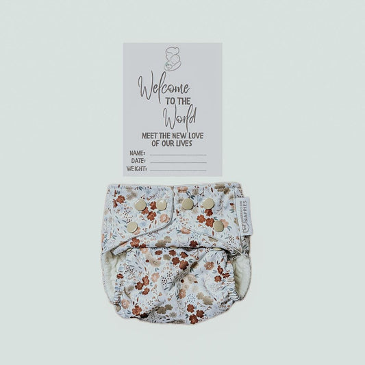 Baby Announcement Nappy Set-Bundle-The Nappy Market-Flower Garden-The Nappy Market