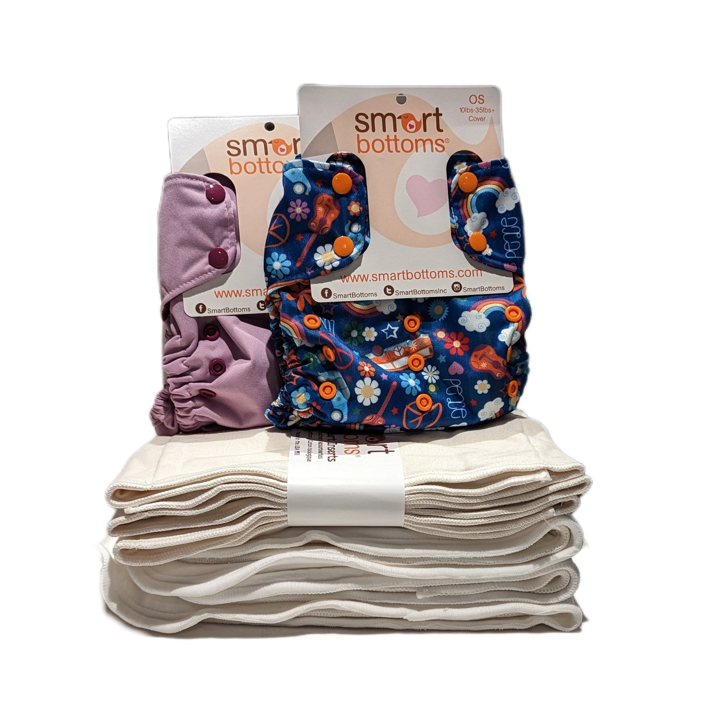 The Smart Bundle 2 Covers + 9 Inserts (Cotton, Bamboo & Hemp)-Bundle-The Nappy Market-Any Pattern Mix-The Nappy Market