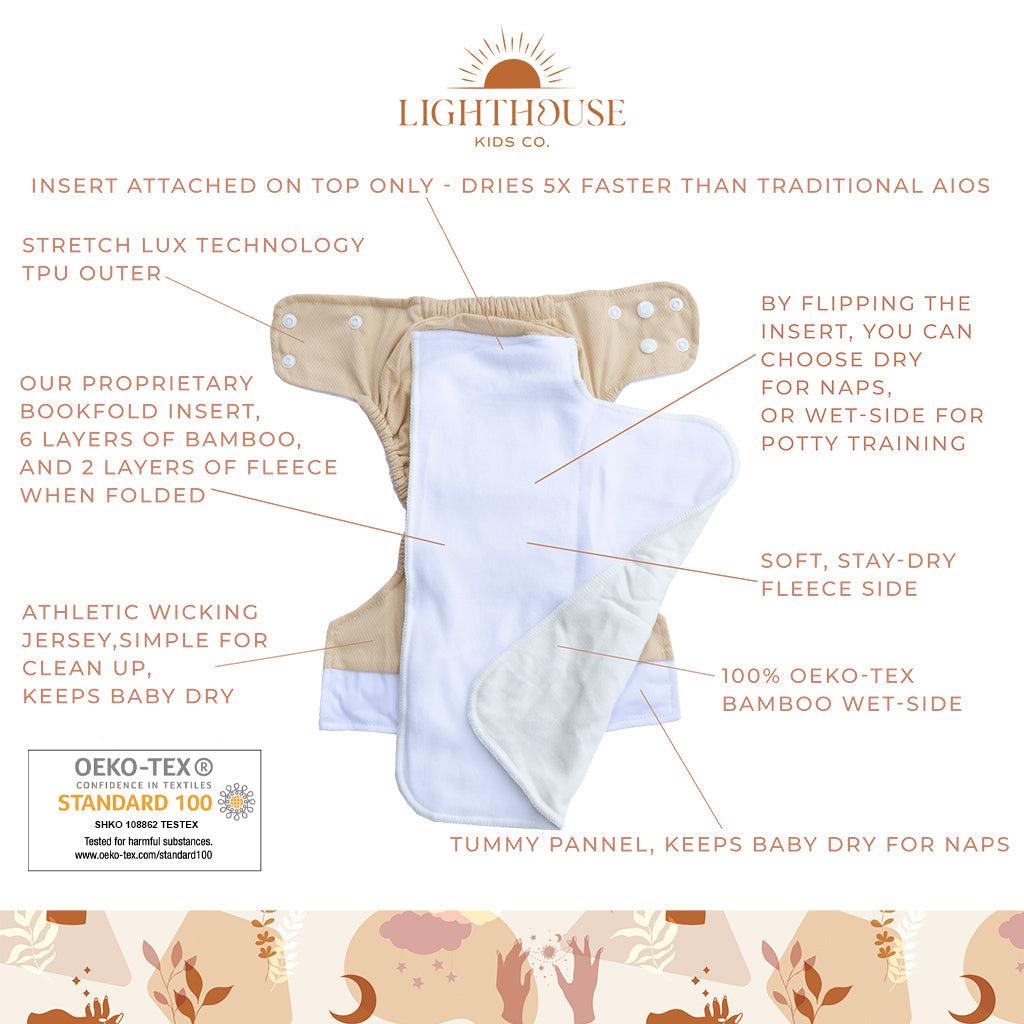 Lighthouse Kids Company Supreme All in One Nappy 15-55 lbs-All In One Nappy-Lighthouse Kids Co-Bee-The Nappy Market