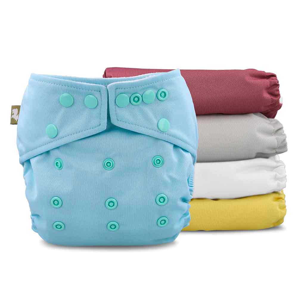 Little Lamb 5 Pack Pocket Nappy Set - One Size-Pocket Nappy-Little Lamb-Any Mix Pattern-The Nappy Market