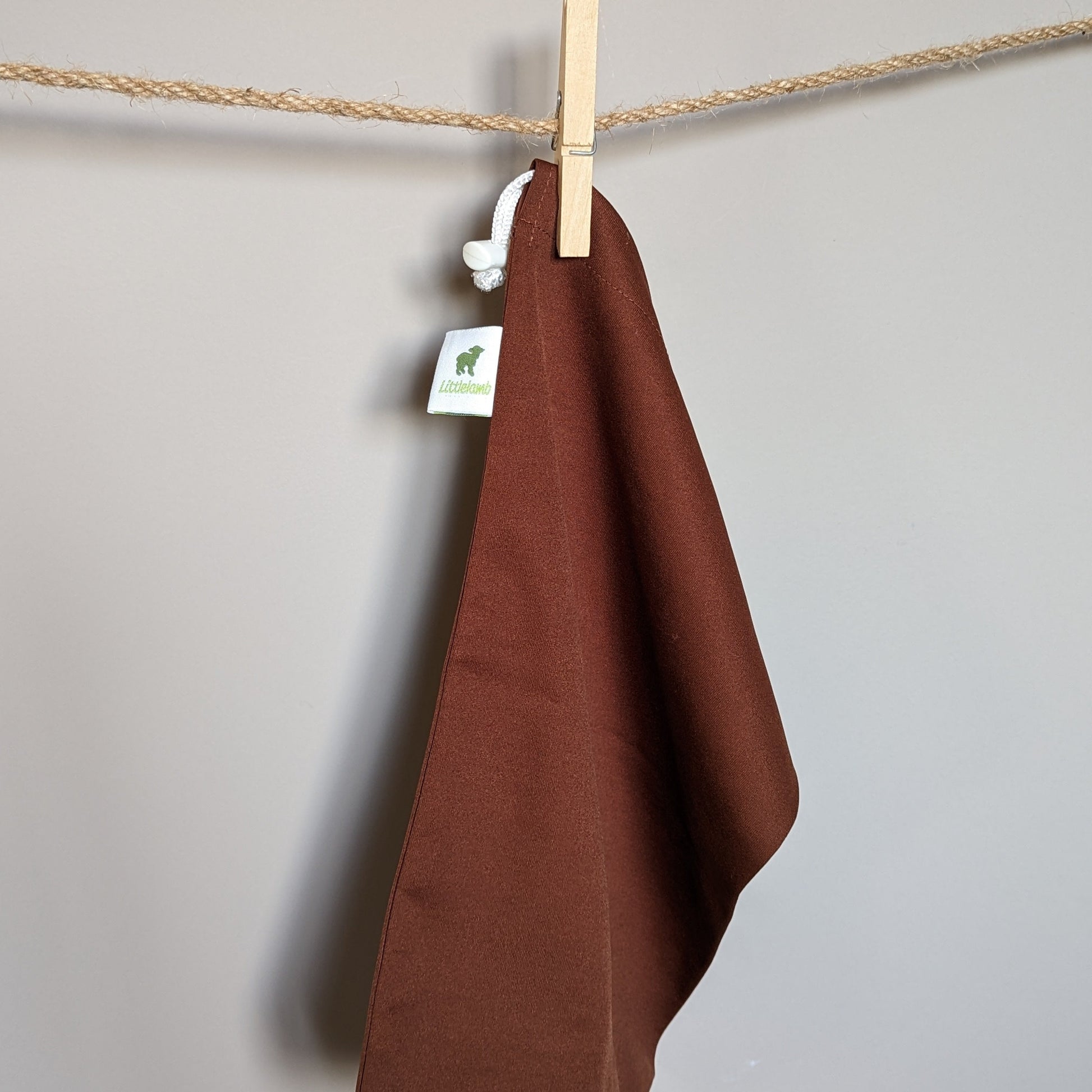 Little Lamb Small Drawstring Wet Bag-Wet Bag-Little Lamb-Brown-The Nappy Market