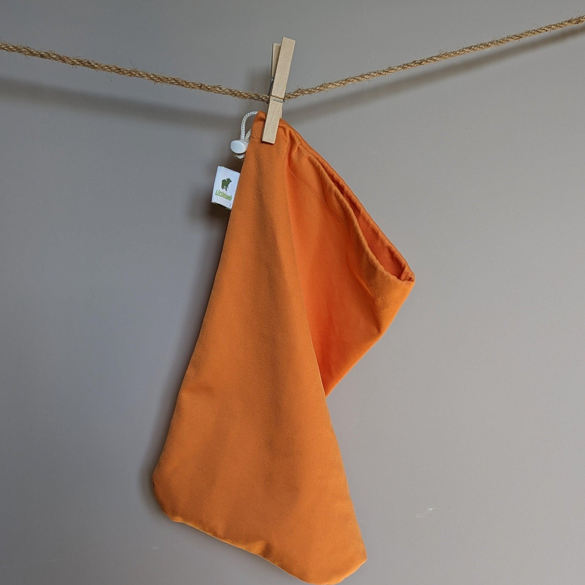 Little Lamb Small Drawstring Wet Bag-Wet Bag-Little Lamb-Orange-The Nappy Market