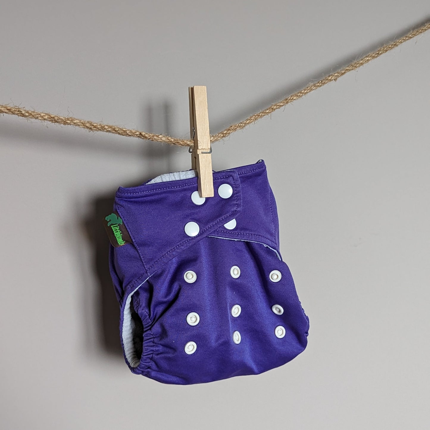 Little Lamb One Size Pocket Nappy including 2 bamboo inserts-Pocket Nappy-Little Lamb-Grape-The Nappy Market