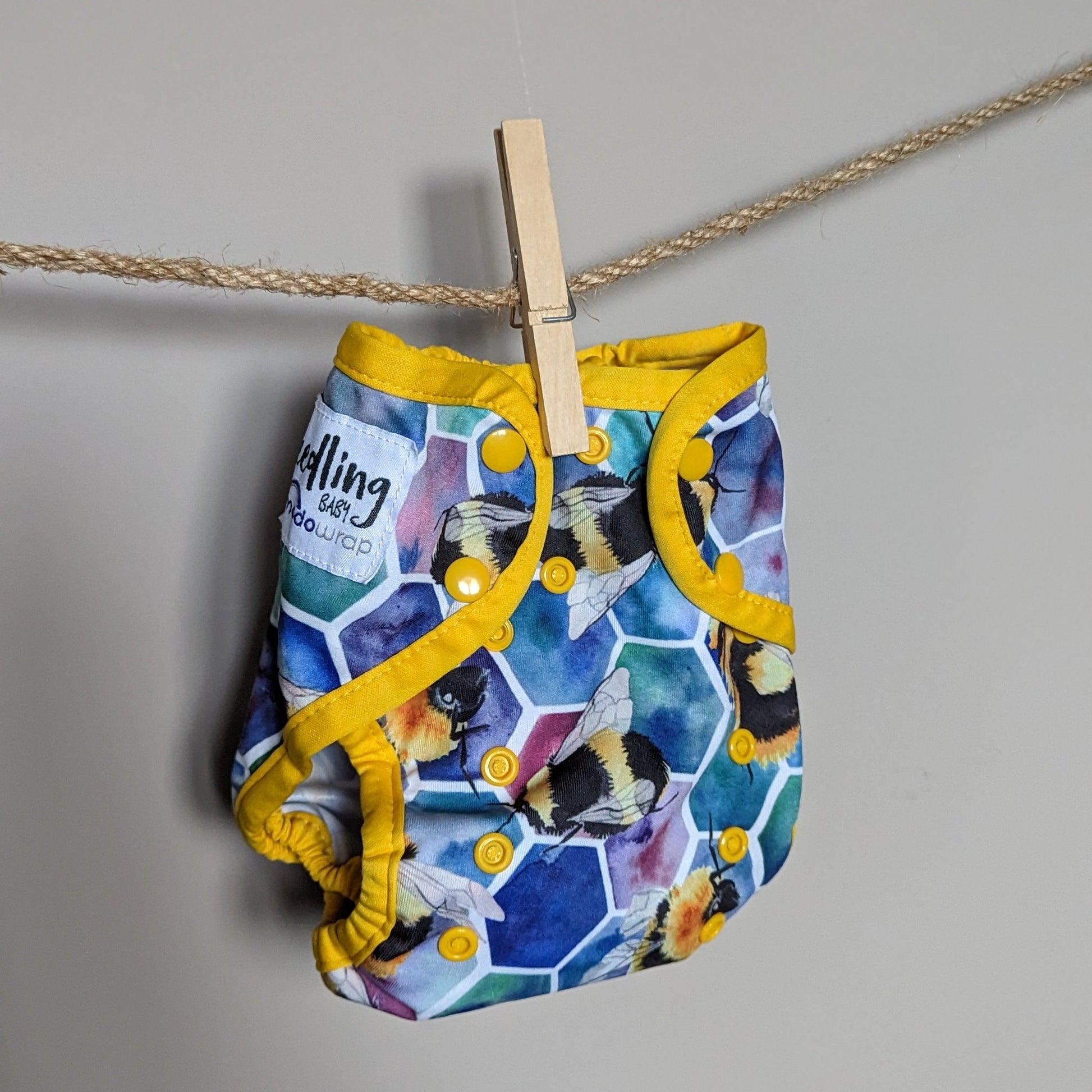 Seedling Baby Comodo Wrap-Wrap-Seedling Baby-Bees Yellow-The Nappy Market