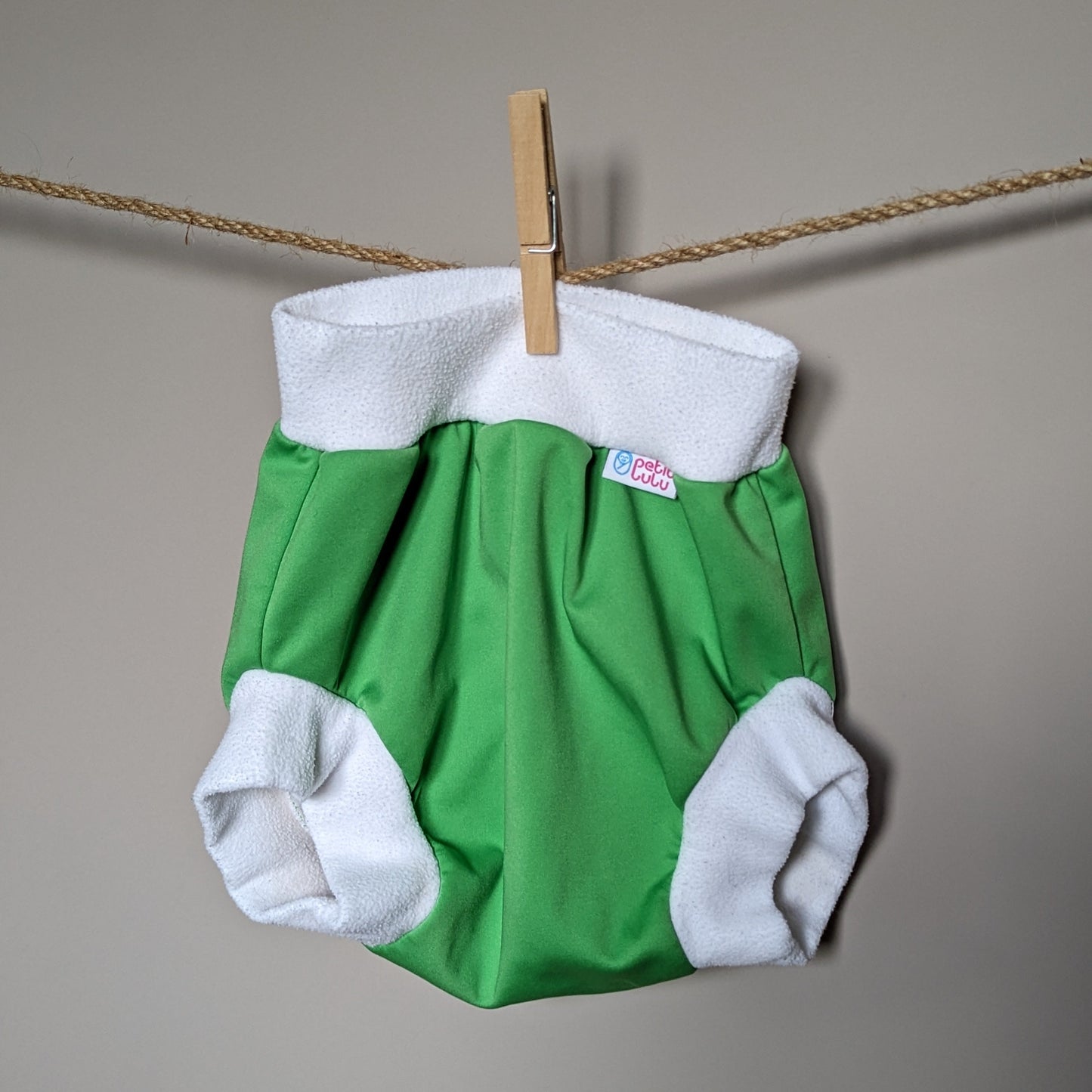 Petit Lulu Pull Up Nappy Cover XL-Wrap-Petit Lulu-Green / White-The Nappy Market