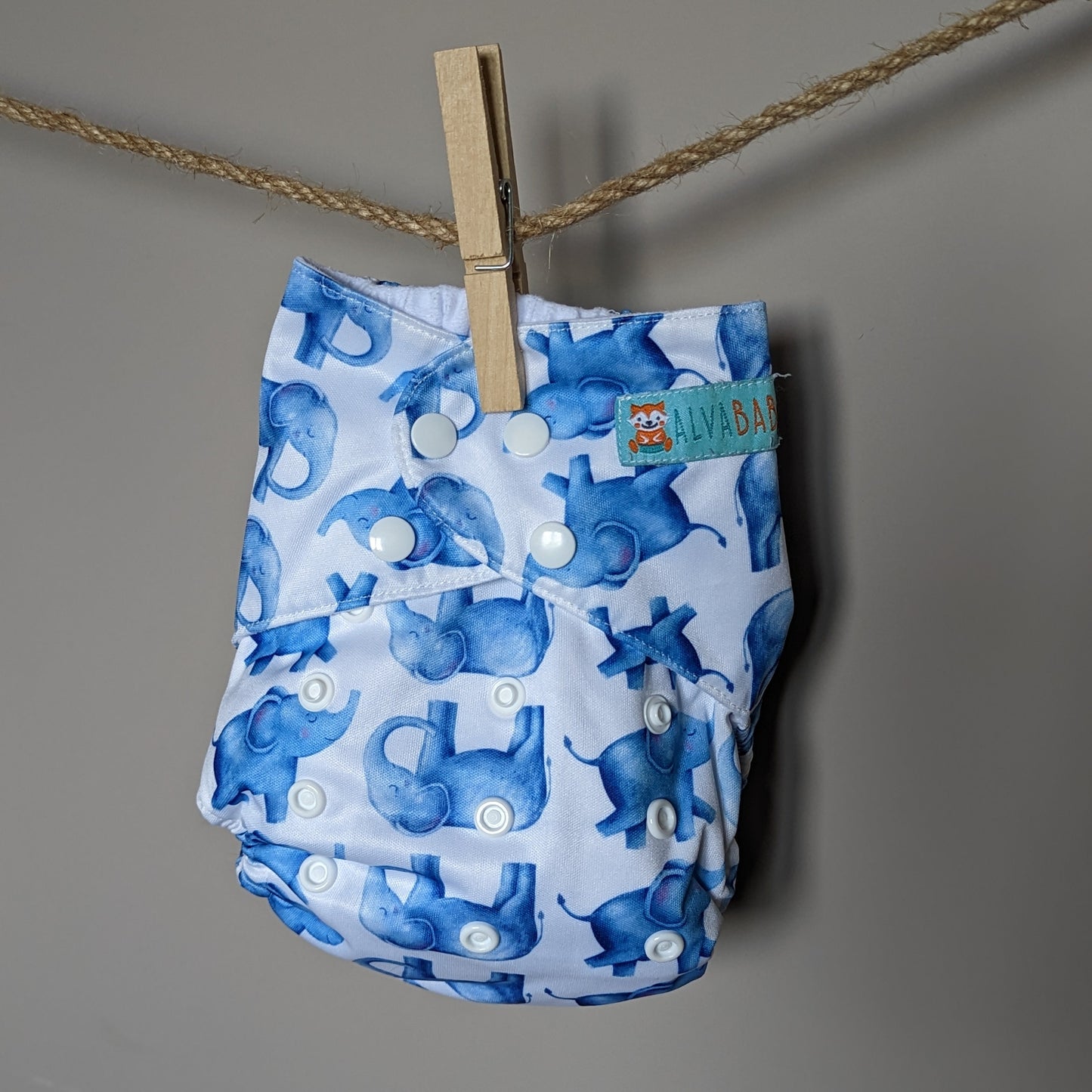 Alva Baby Pocket Nappies-Pocket Nappy-Alva Baby-Elephant-The Nappy Market