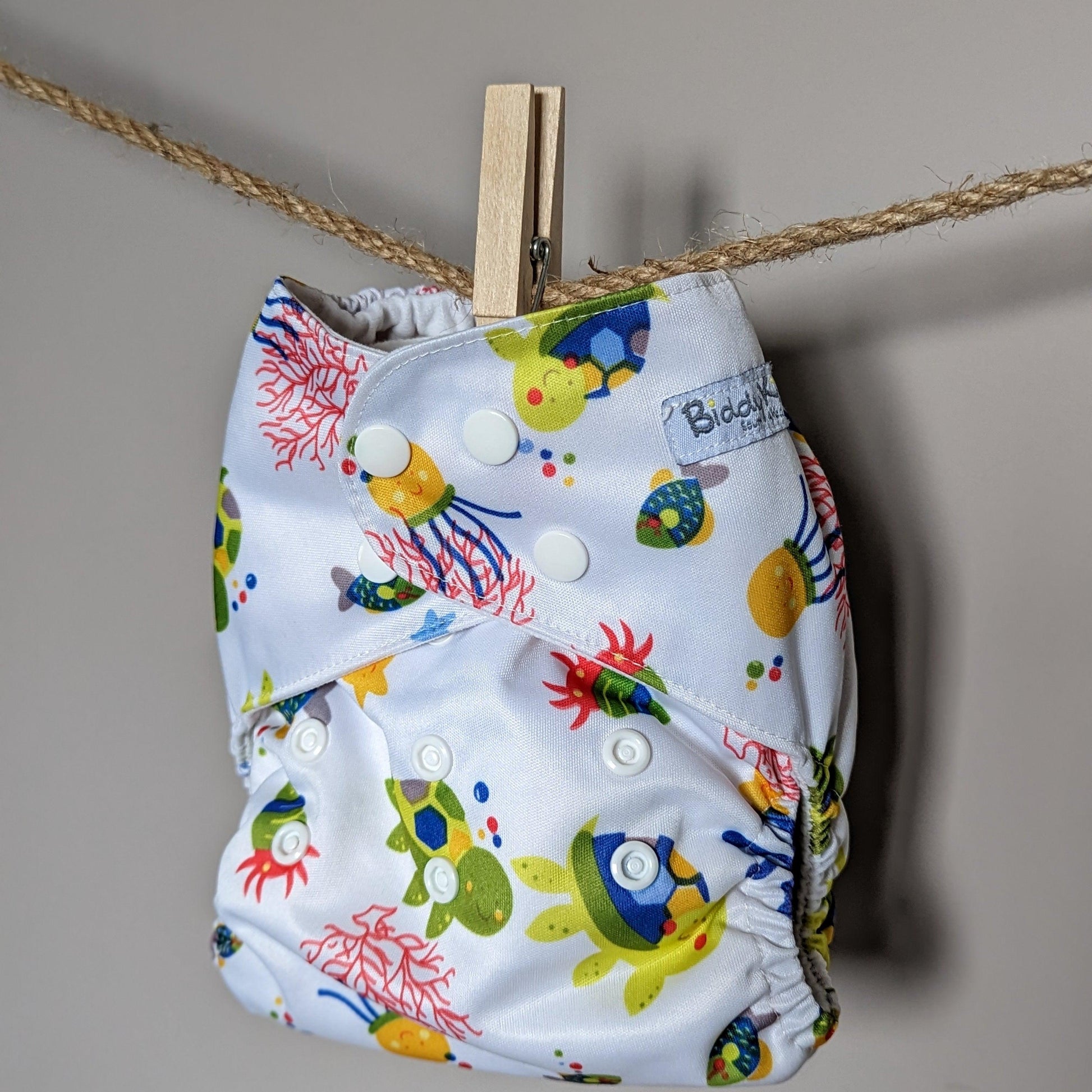 Biddy Kins Pocket Nappy-All In One Nappy-Smart Bottoms-Pink Floral (sold out)-The Nappy Market