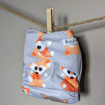 Biddy Kins Pocket Nappy-All In One Nappy-Smart Bottoms-Pink Floral (sold out)-The Nappy Market