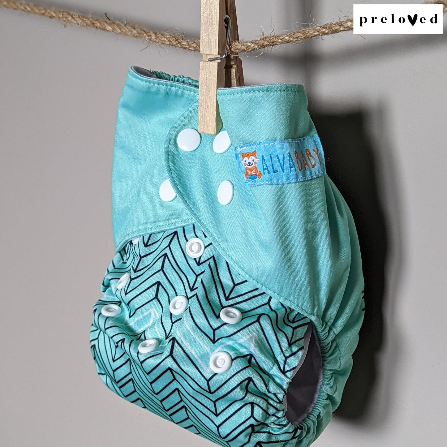 Alva Baby Pocket Nappies-Pocket Nappy-Alva Baby-Green Aztec-The Nappy Market