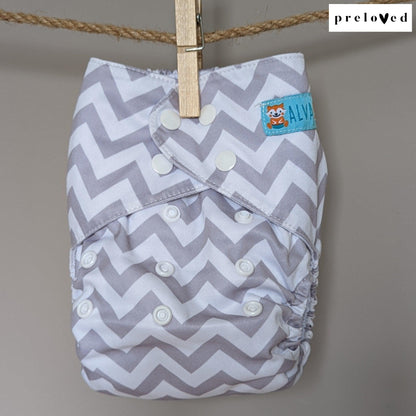 Alva Baby Pocket Nappies-Pocket Nappy-Alva Baby-Grey Waves-The Nappy Market