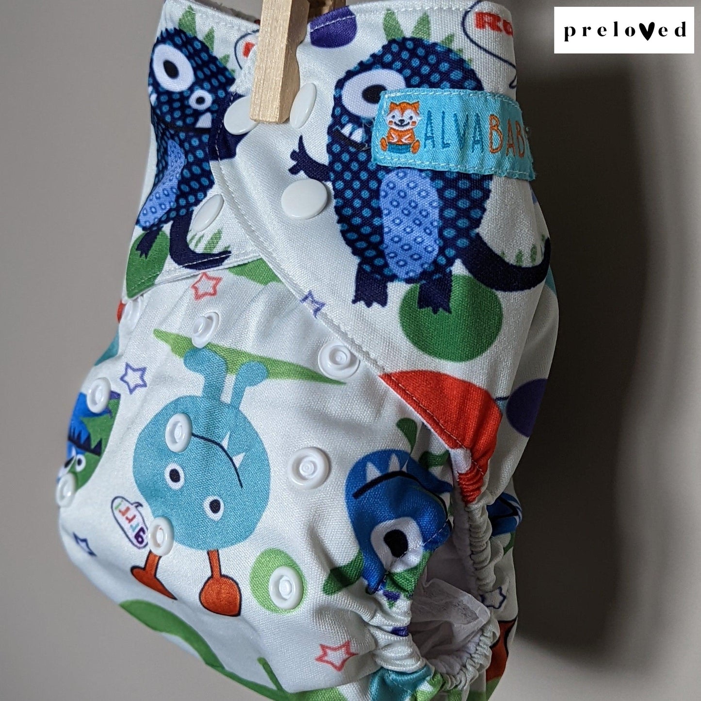 Alva Baby Pocket Nappies-Pocket Nappy-Alva Baby-Monsters-The Nappy Market