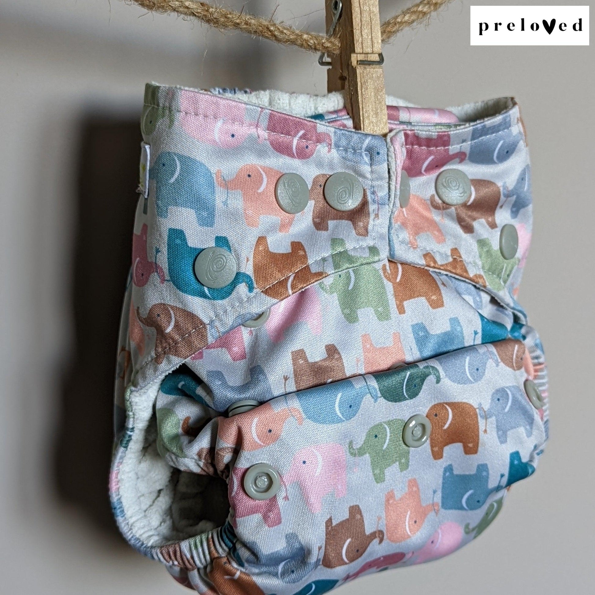 Baba & Boo Pocket Nappies (multiple patterns)-Pocket Nappy-Baba & Boo-Elephants-The Nappy Market