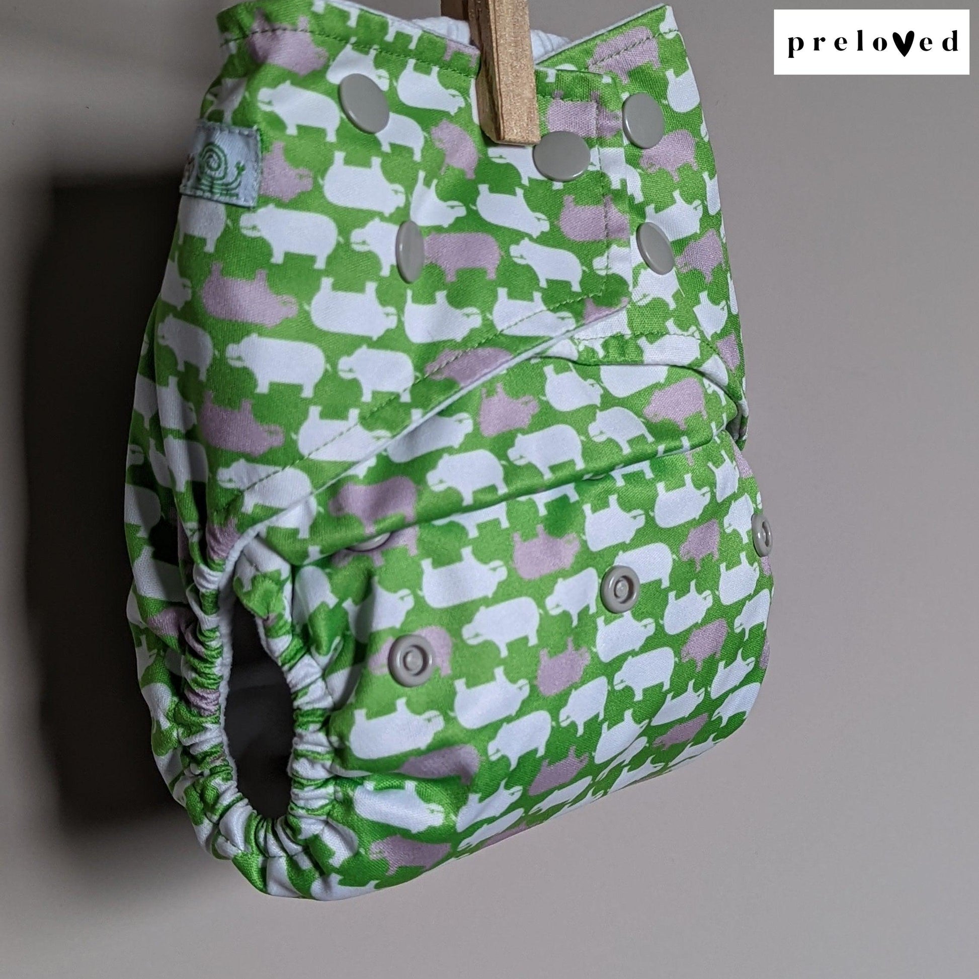 Baba & Boo Pocket Nappies (multiple patterns)-Pocket Nappy-Baba & Boo-Green Hippo-The Nappy Market