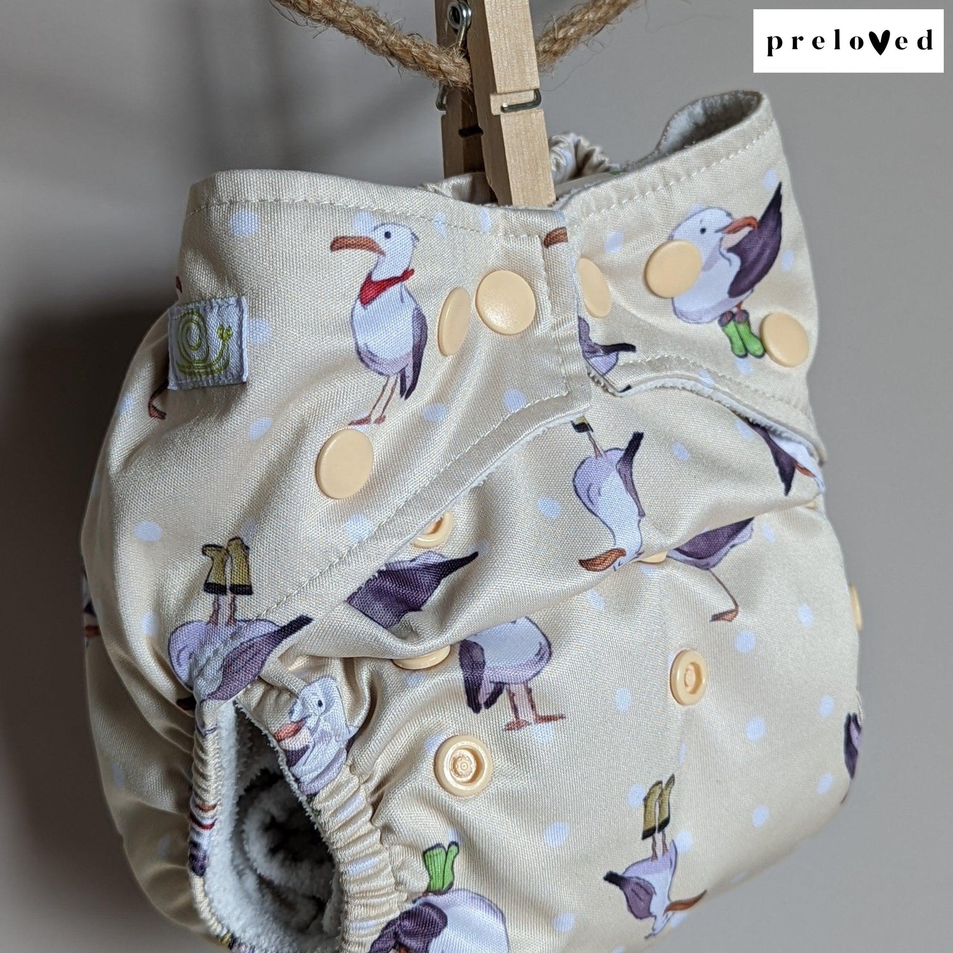 Baba & Boo Pocket Nappies (multiple patterns)-Pocket Nappy-Baba & Boo-Seagulls-The Nappy Market