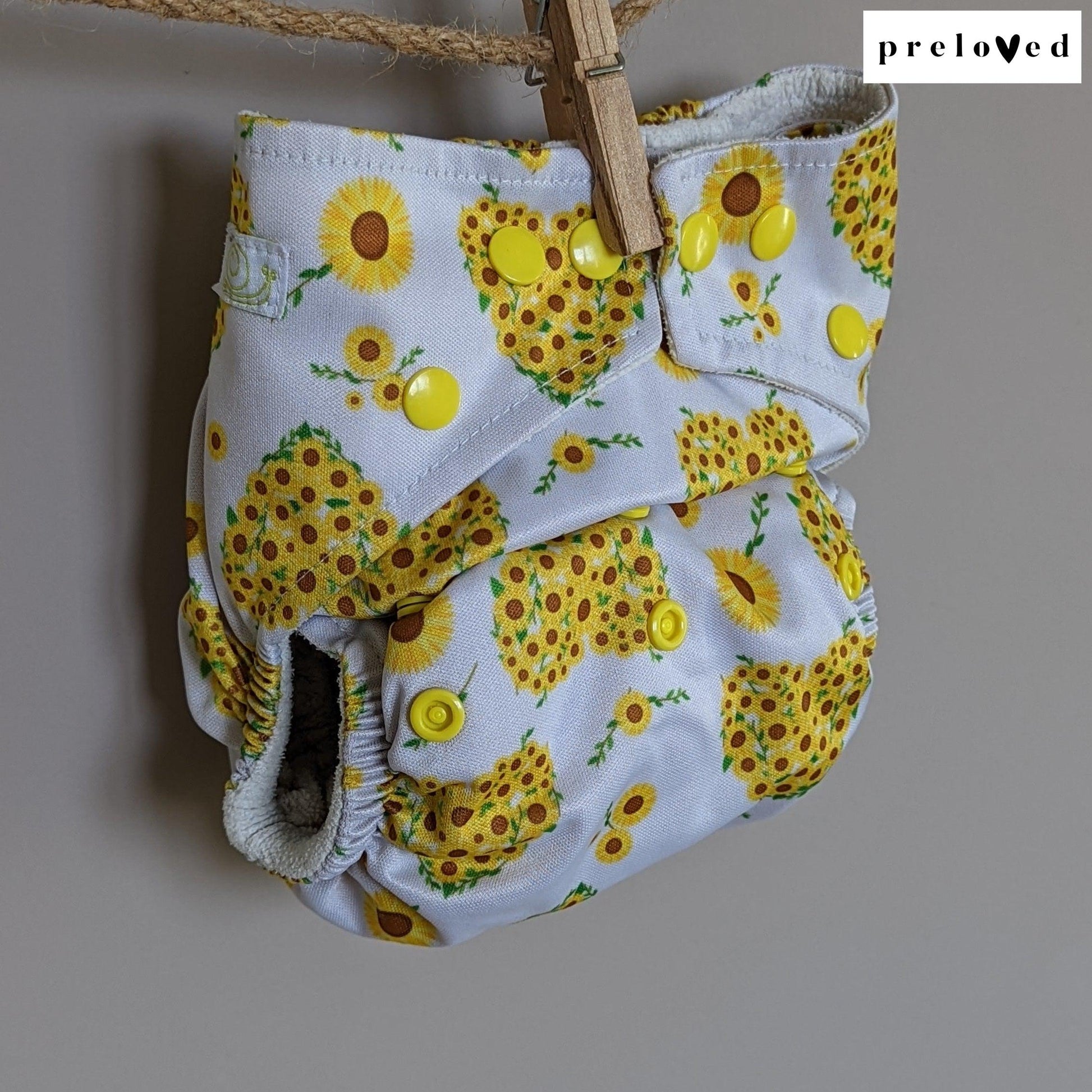 Baba & Boo Pocket Nappies (multiple patterns)-Pocket Nappy-Baba & Boo-Sunflower Heart-The Nappy Market