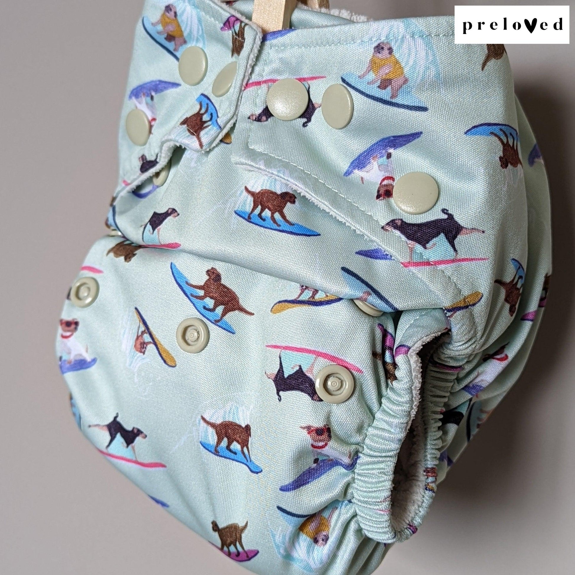 Baba & Boo Pocket Nappies (multiple patterns)-Pocket Nappy-Baba & Boo-Surfing Dogs-The Nappy Market