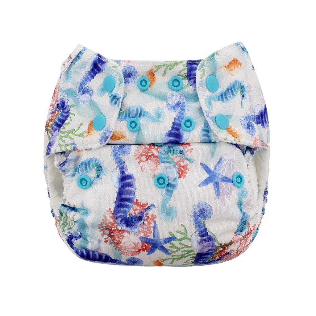 Blueberry Newborn Simplex Organic All in One Nappy-All in One Nappy-Blueberry-Coral Reef-The Nappy Market