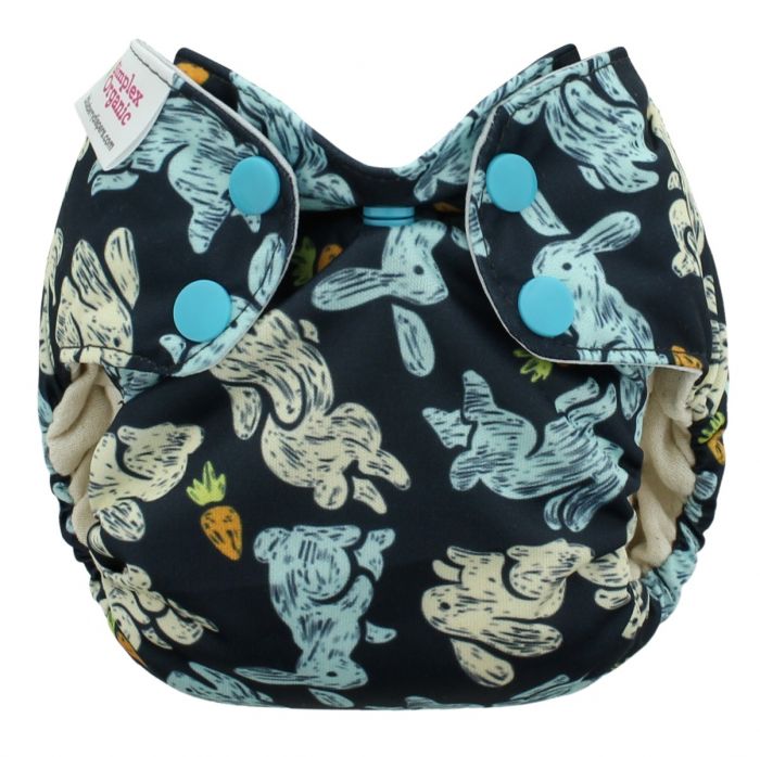 Blueberry Newborn Simplex Organic All in One Nappy-All in One Nappy-Blueberry-Rabbits-The Nappy Market