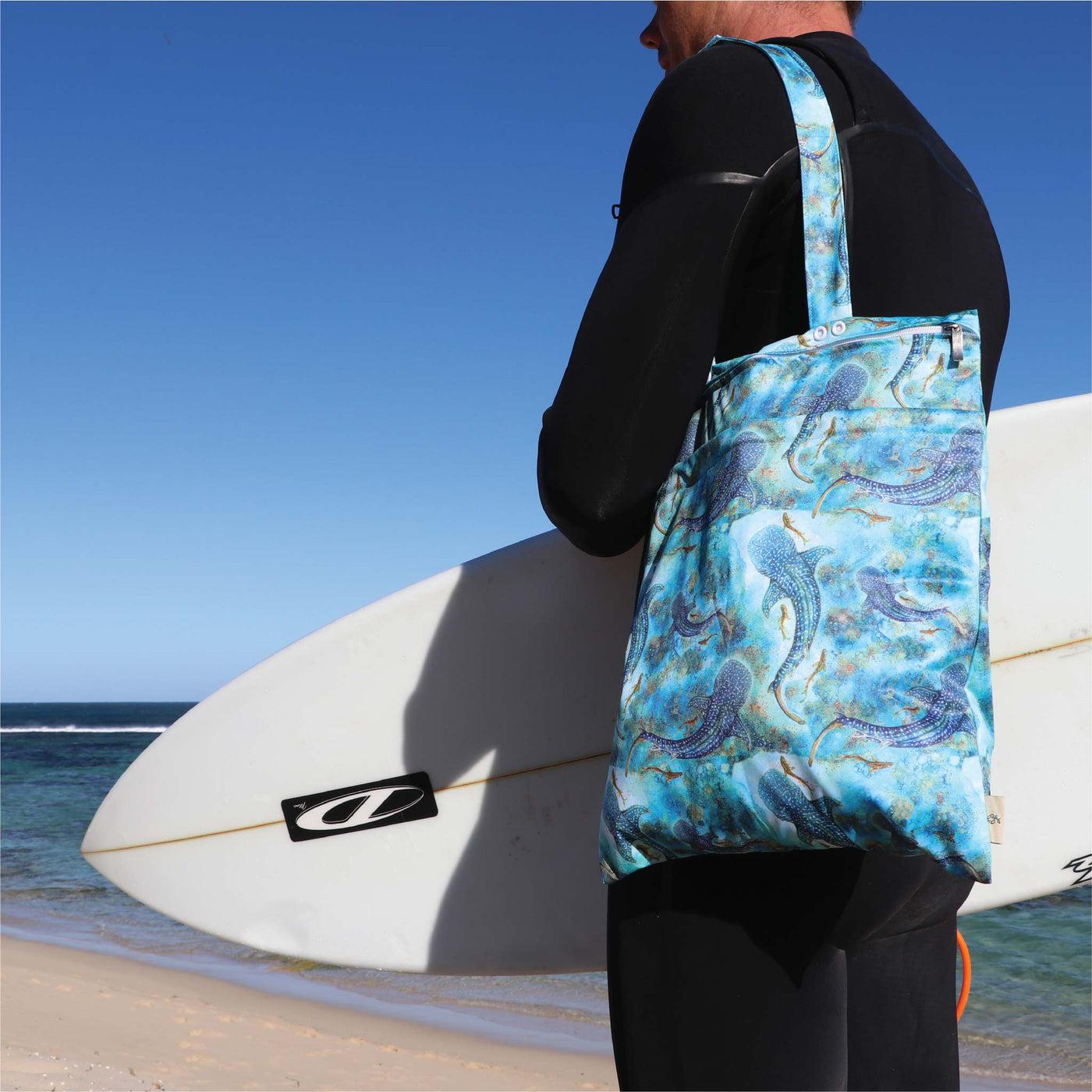 Earthside Eco Bums Premium Double Zip Wet Bag Ningaloo Dreaming-Wet Bag-Earthside Eco Bums-The Nappy Market