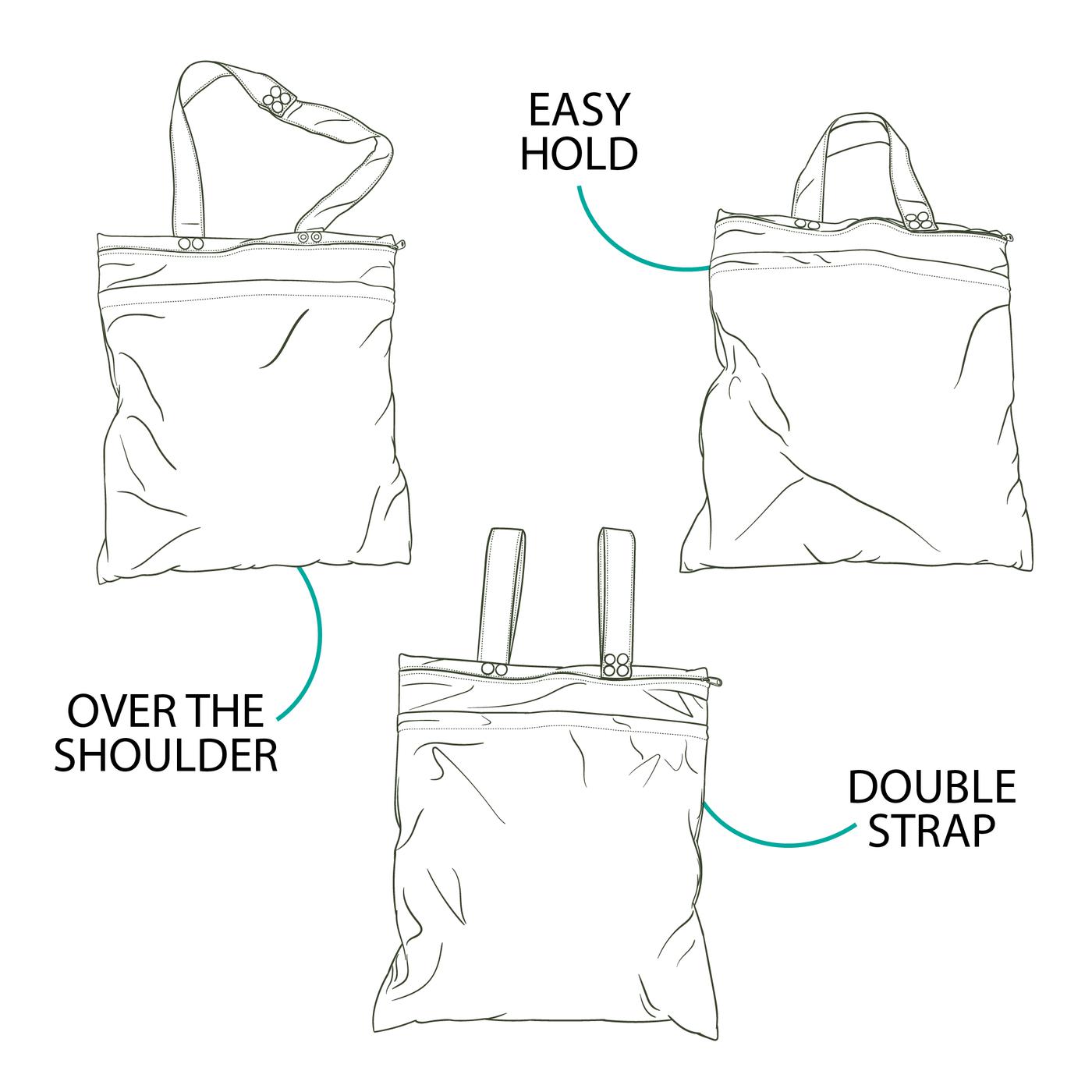 Earthside Eco Bums Premium Double Zip Wet Bag Ningaloo Dreaming-Wet Bag-Earthside Eco Bums-The Nappy Market