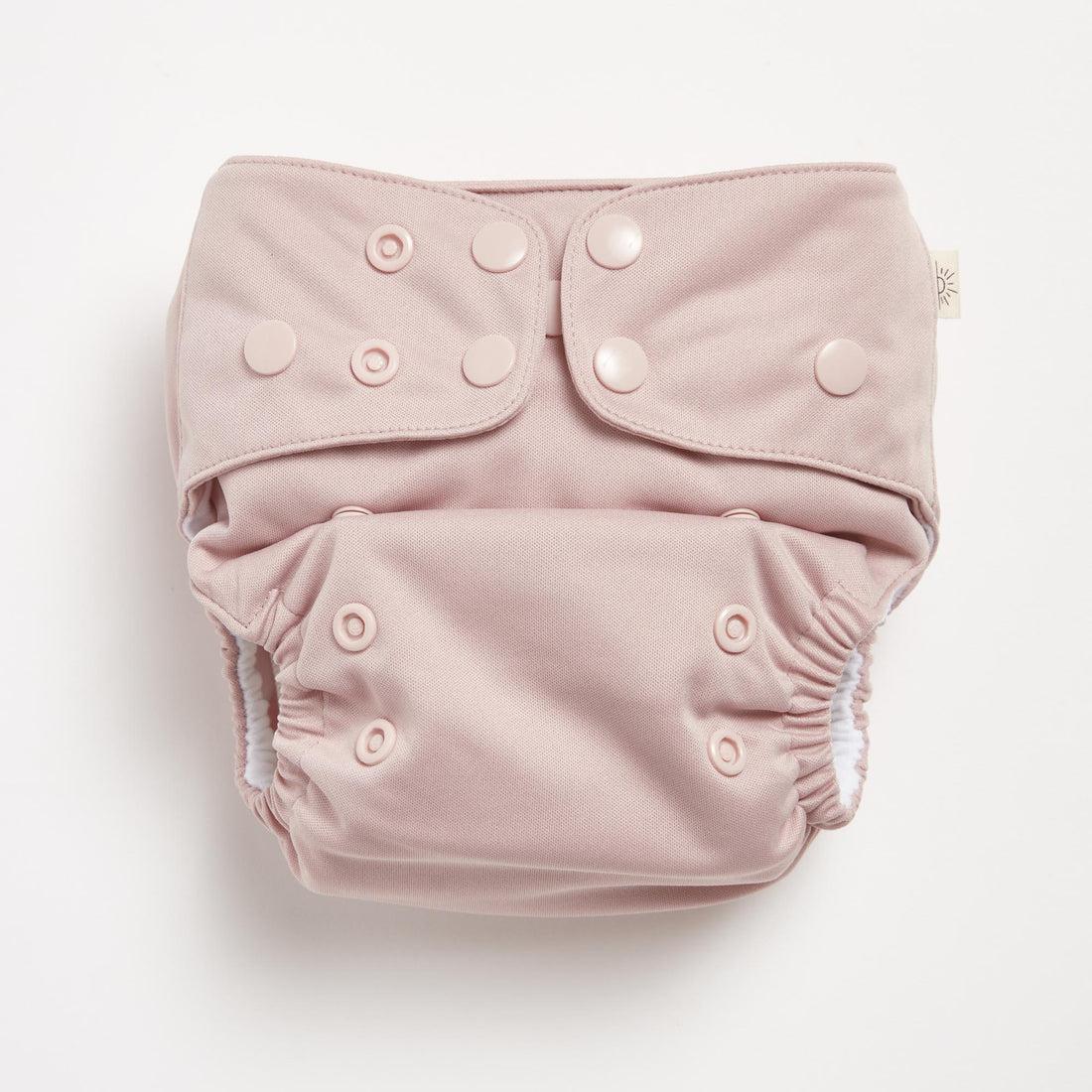 EcoNaps All in Two Pocket Nappy Dusty Rose-All in Two Nappy-EcoNaps-The Nappy Market