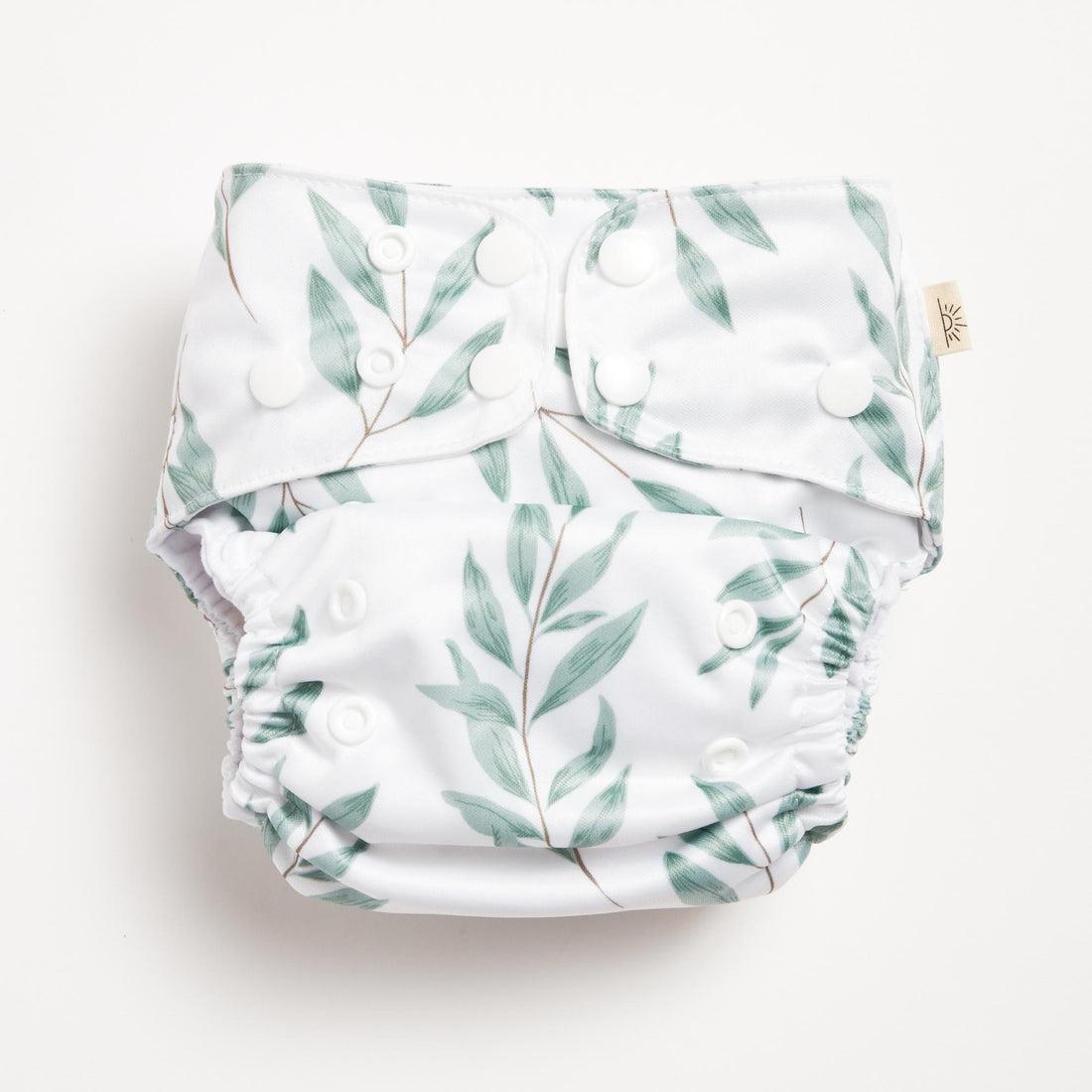 EcoNaps All in Two Pocket Nappy Olive Leaf-All in Two Nappy-EcoNaps-The Nappy Market