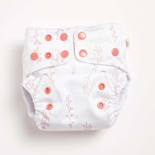EcoNaps All in Two Pocket Nappy Rosewood Bontanical-All in Two Nappy-EcoNaps-The Nappy Market