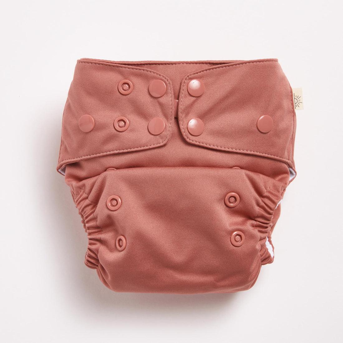 EcoNaps All in Two Pocket Nappy Terracotta-All in Two Nappy-EcoNaps-The Nappy Market