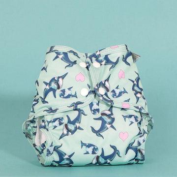 Little Lamb Sized Pocket Nappy Size 1-Pocket Nappy-Little Lamb-Whale of a Time-The Nappy Market