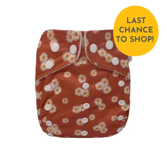 Modern Cloth Nappy Duo Pocket Nappy Ditsy Daisy-Pocket Nappy-Modern Cloth Nappy-The Nappy Market