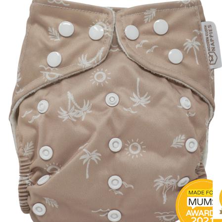 Modern Cloth Nappy Pearl Pocker All in One Nappy Beach Days-All In One Nappy-Modern Cloth Nappy-Beach Days-The Nappy Market