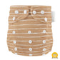 Modern Cloth Nappy Pearl Pocker All in One Nappy Dunne-All In One Nappy-Modern Cloth Nappy-Tan with White-The Nappy Market