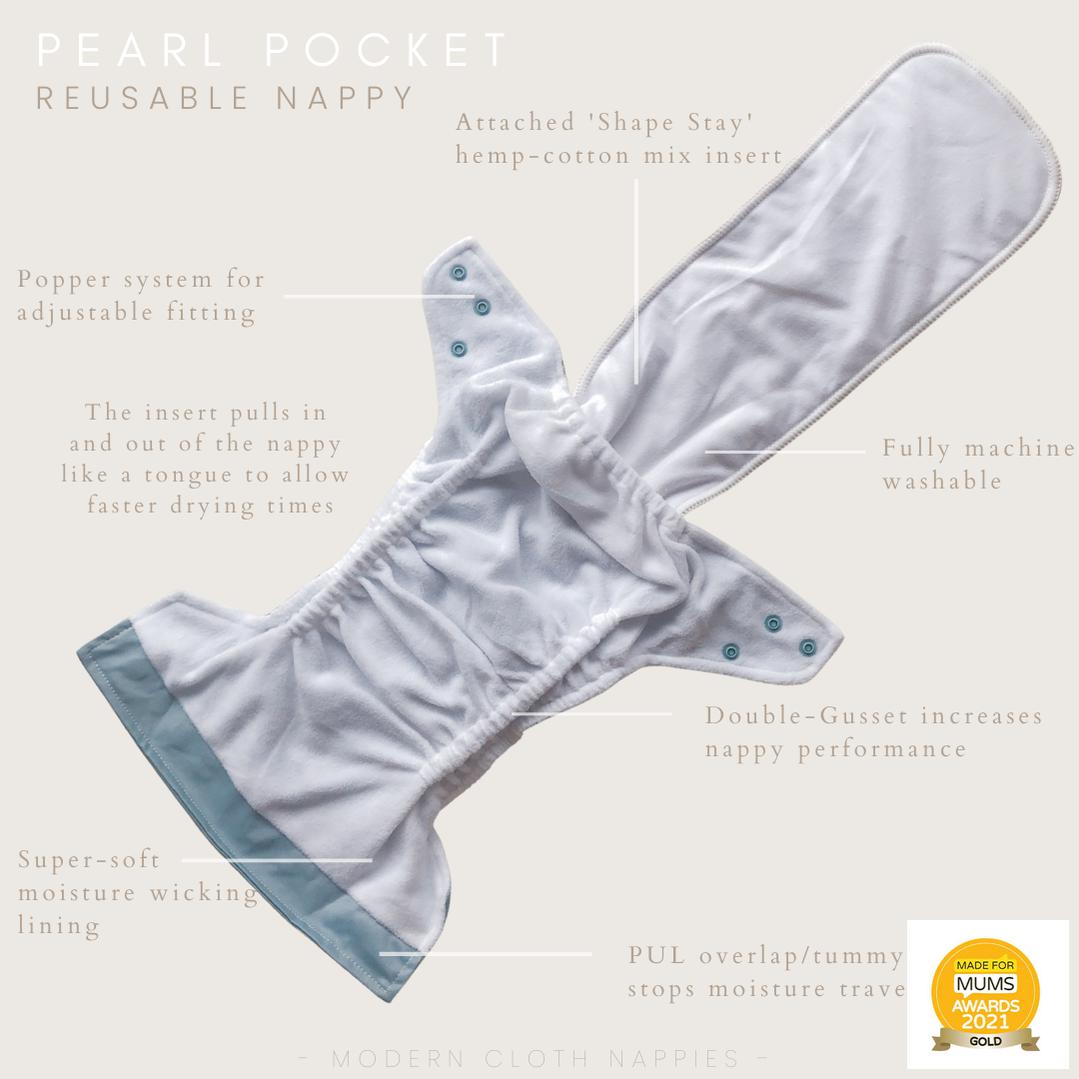 Modern Cloth Nappy Pearl Pocker All in One Nappy Free Spirit-All In One Nappy-Modern Cloth Nappy-The Nappy Market