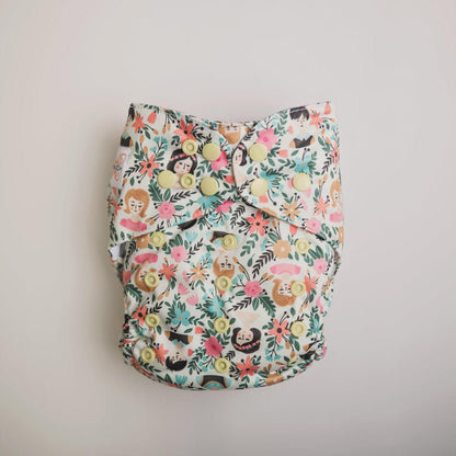 Monarch Ultimate Wipeable Nappy Set Flora Familia-All in Two Nappy-Monarch-Flora Familia-The Nappy Market