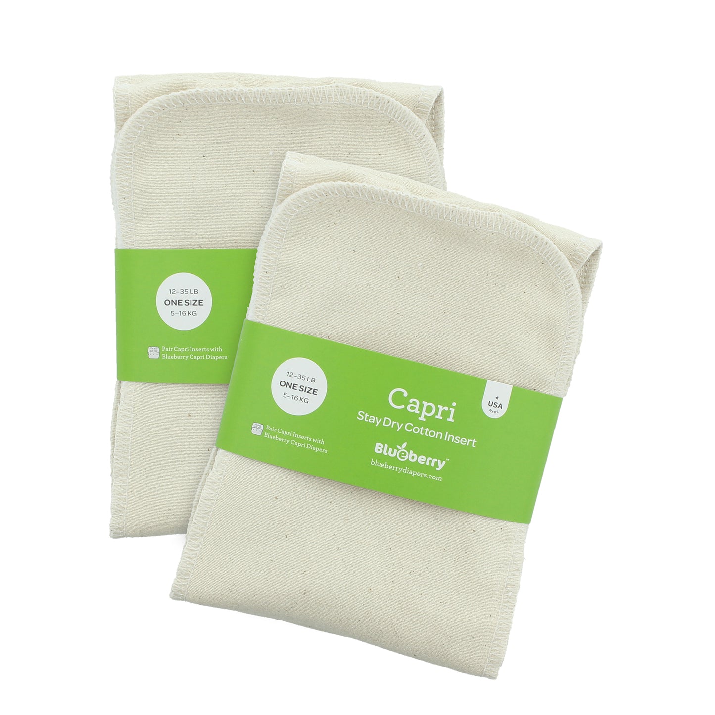 Blueberry Capri Organic Cotton Insert 2 pack-Insert-Blueberry-Newborn-The Nappy Market