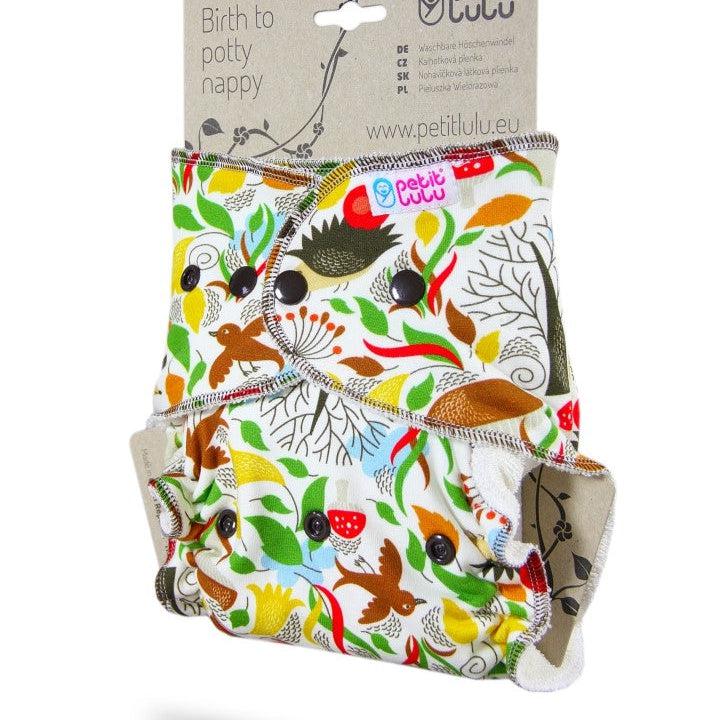 Petit Lulu All in One Nappy Autumn Hedgies-Fitted Nappy-Petit Lulu-The Nappy Market
