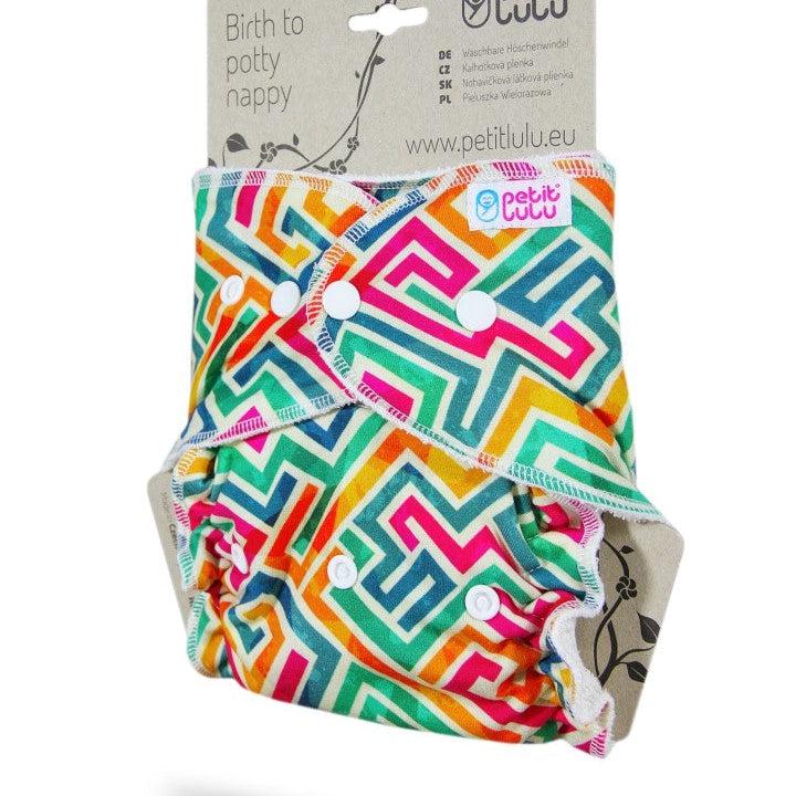 Petit Lulu All in One Nappy Labyrinth-Fitted Nappy-Petit Lulu-The Nappy Market
