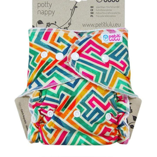 Petit Lulu All in One Nappy Labyrinth-Fitted Nappy-Petit Lulu-The Nappy Market