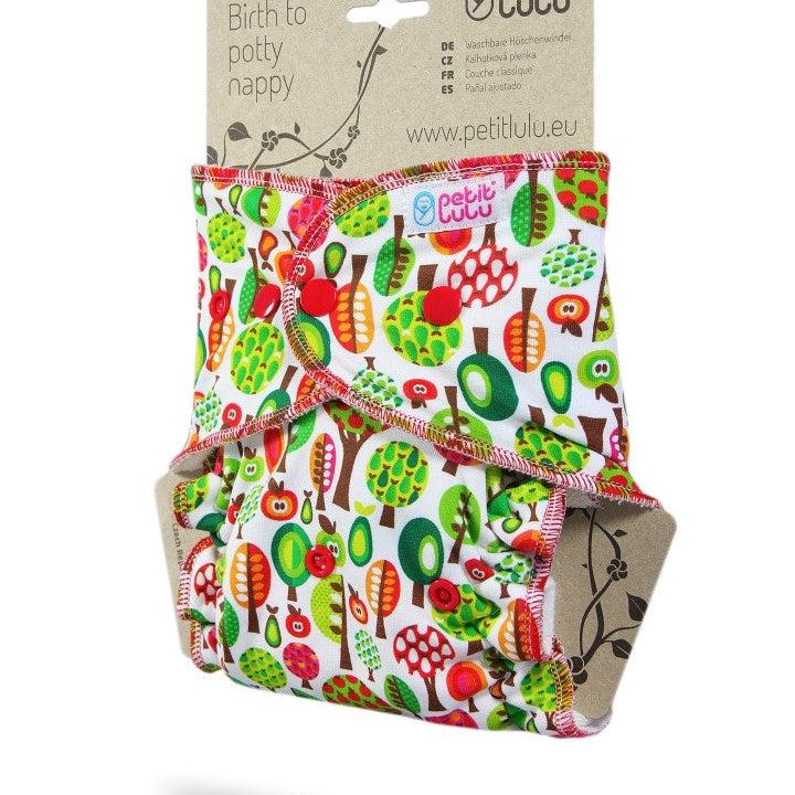 Petit Lulu Maxi Night Nappy Fruit Trees-Fitted Nappy-Petit Lulu-The Nappy Market
