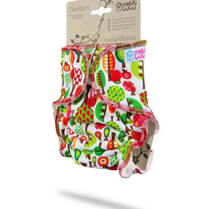 Petit Lulu Newborn Fitted Nappy Fruit Trees-Fitted Nappy-Petit Lulu-The Nappy Market