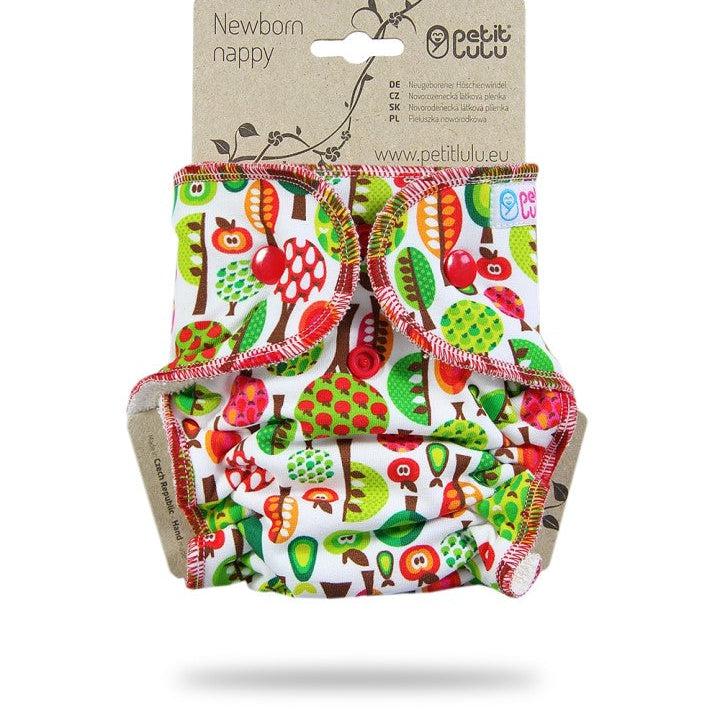 Petit Lulu Newborn Fitted Nappy Fruit Trees-Fitted Nappy-Petit Lulu-The Nappy Market
