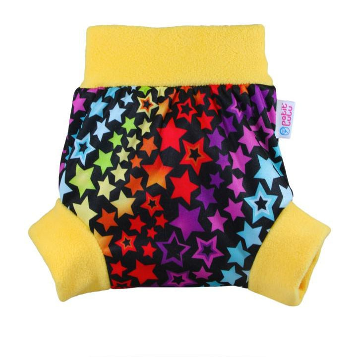 Petit Lulu Pull Up Nappy Cover Small-Wrap-Petit Lulu-Rainbow Stars-The Nappy Market